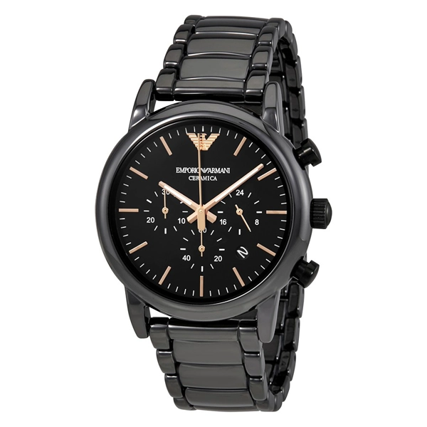 Emporio Armani AR1509 Luigi Ceramic Black Dial Men's Watch