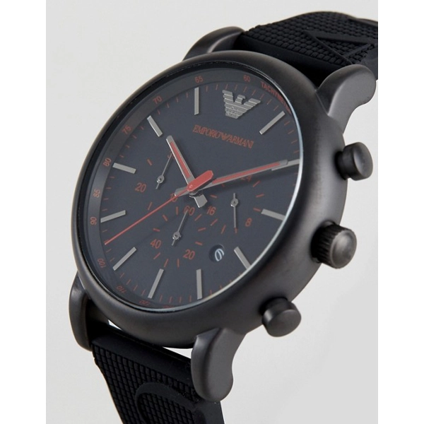 Emporio Armani Men's Luigi AR11024 Black Silicone Quartz Watch