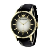 Emporio Armani AR2467 Men's Classic Black Leat..