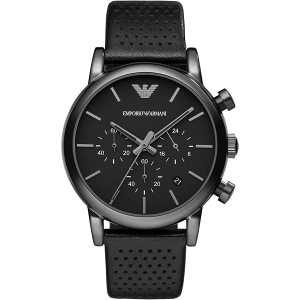 Emporio Armani AR1737 Men’s Matte Black Leather Watch