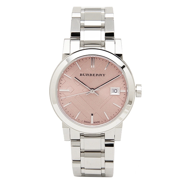 Burberry BU9124 Pink Check Stamped Stainless Steel Ladies Watch