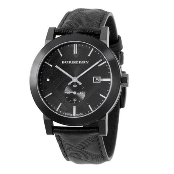 Burberry BU9906 Black Leather Strap Quartz Movement Men's Watch