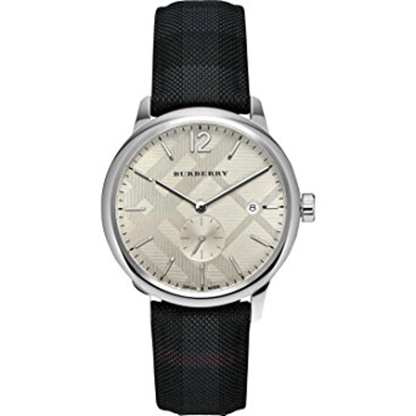Burberry BU10008 Check Stamped Round Dial Unisex Watch