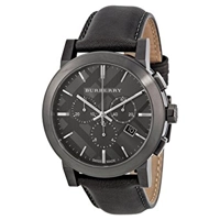 Burberry BU9364 Chronograph Dark Grey Leather ..