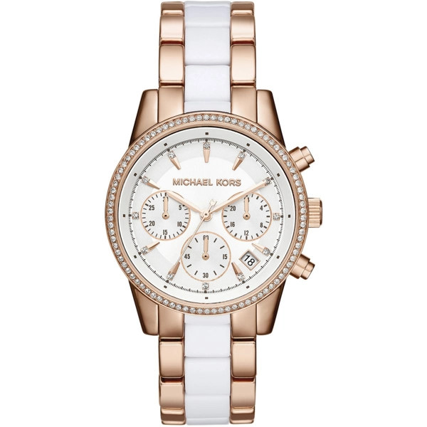 Michael Kors MK6324 Ritz Quartz Chronograph White Dial Ladies Watch