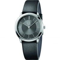 Calvin Klein K3M221C4 Minimal Watch Black Leat..