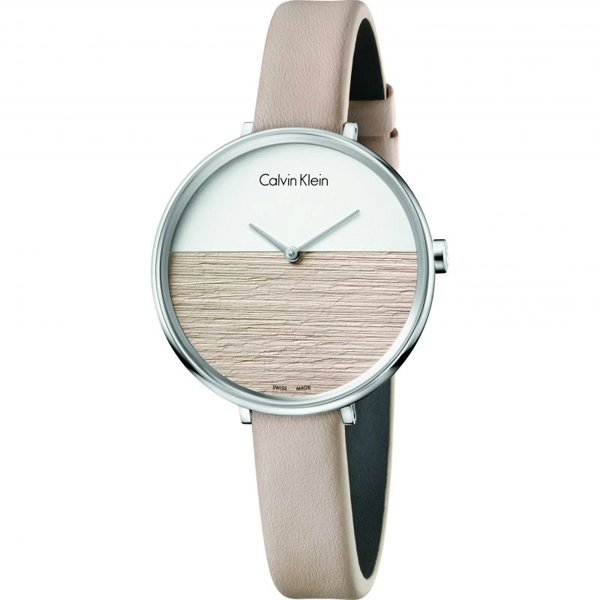 Calvin Klein K7A231XH Rise Beige Leather Strap Women's Watch