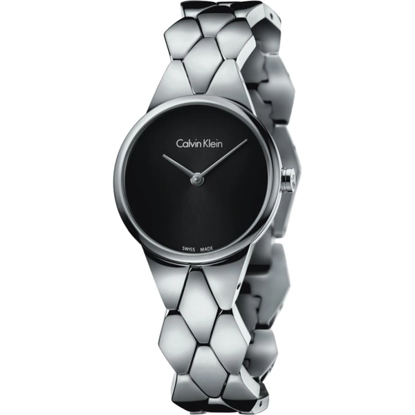 Calvin Klein K6E23141 Black Dial Snake Steel Ladies Watch