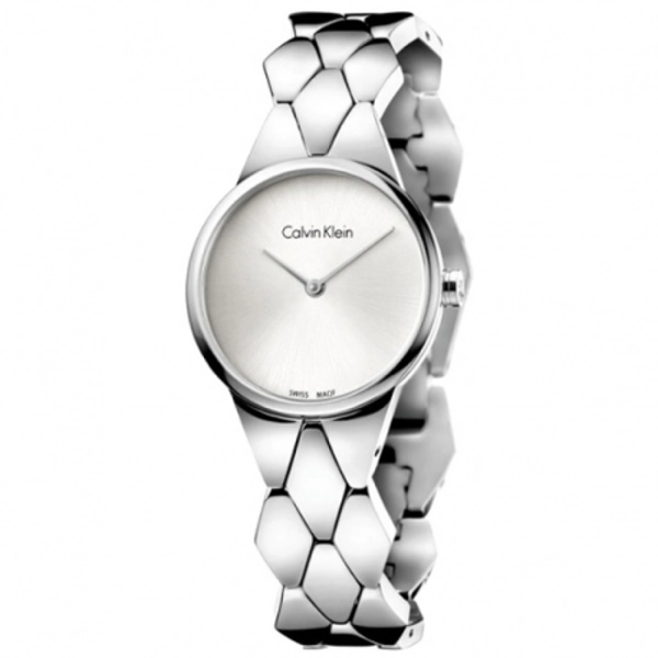 Calvin Klein K6E23146 Silver Dial Snake Steel Ladies Watch