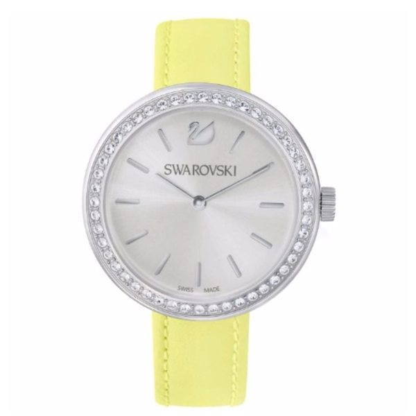 Swarovski 5095643 Yellow Leather Crystal Ladies Watch