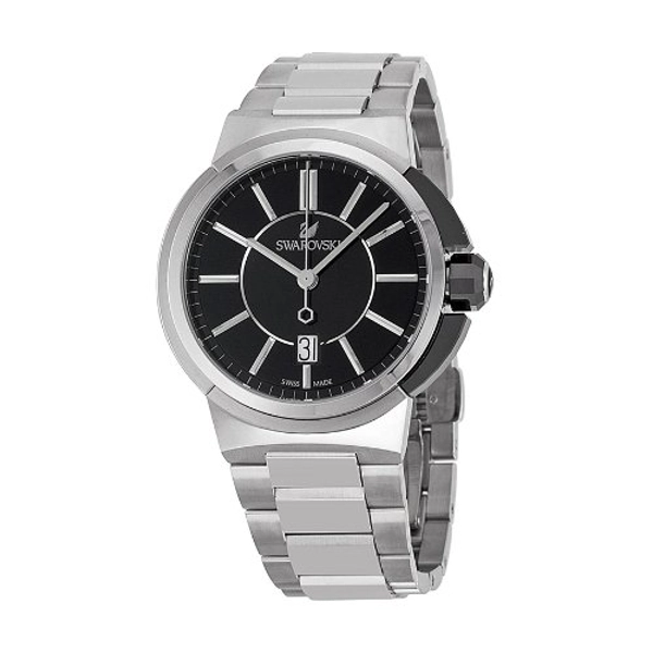 Swarovski 1094353 Piazza Grande Black Dial Stainless Steel Men's Watch