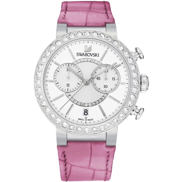 Swarovski 5096008 Citra Sphere Pink Leather White Dial Women's Watch