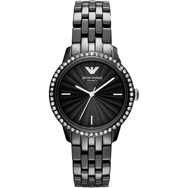 Emporio Armani AR1478 Black Ceramic Crystal Ladies Watch