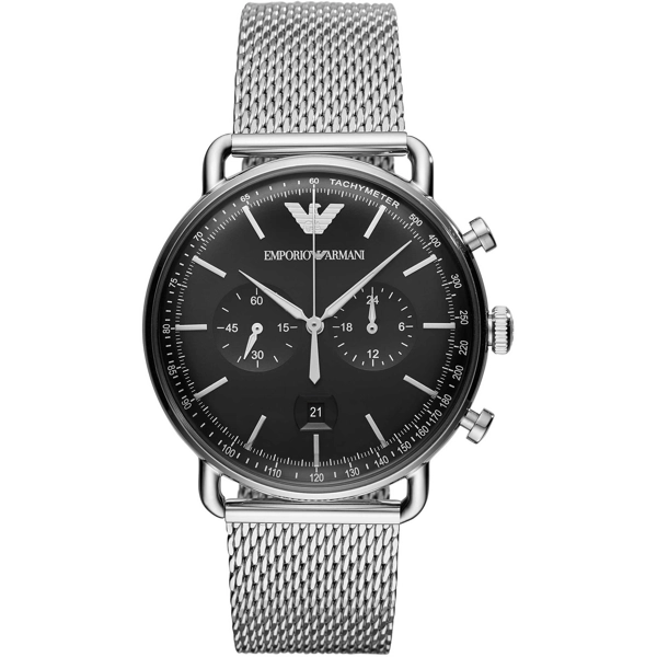 Emporio Armani AR11104 Black Dial Stainless Steel Mesh Men’s Watch