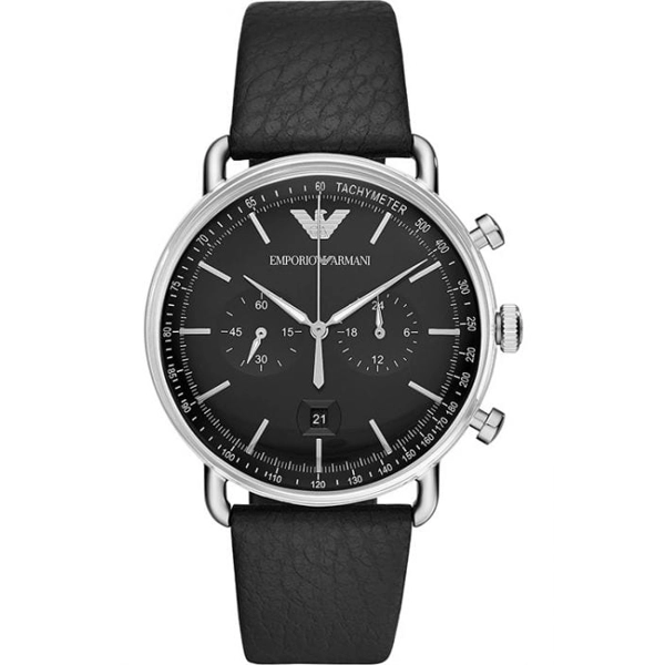 Emporio Armani AR11143 Chronograph Black Leather Strap Men’s Watch