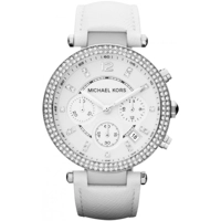 Michael Kors MK2277 Parker White Leather Strap..