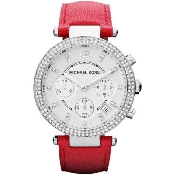 Michael Kors MK2278 Parker Pink Leather Strap Ladies Watch