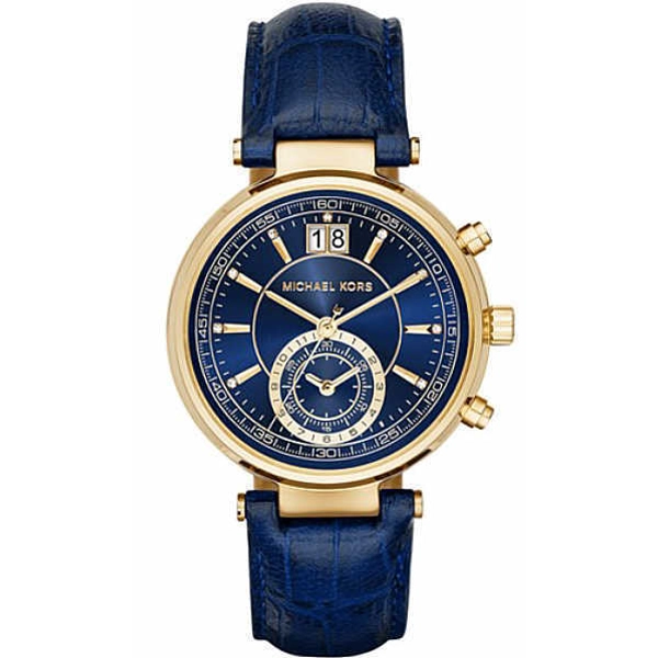 Michael Kors MK2425 Sayer Blue Dial Amber Blue Leather Ladies Watch
