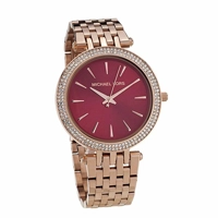 Michael Kors MK3378 Darci Red Dial Rose Gold T..
