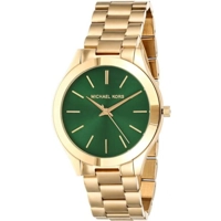 Michael Kors MK3435 Slim Runway Green Dial Gol..