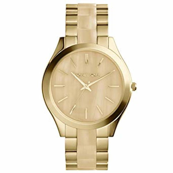 Michael Kors MK4285 Slim Runway Milky Horn Dial Two Tone Ladies Watch
