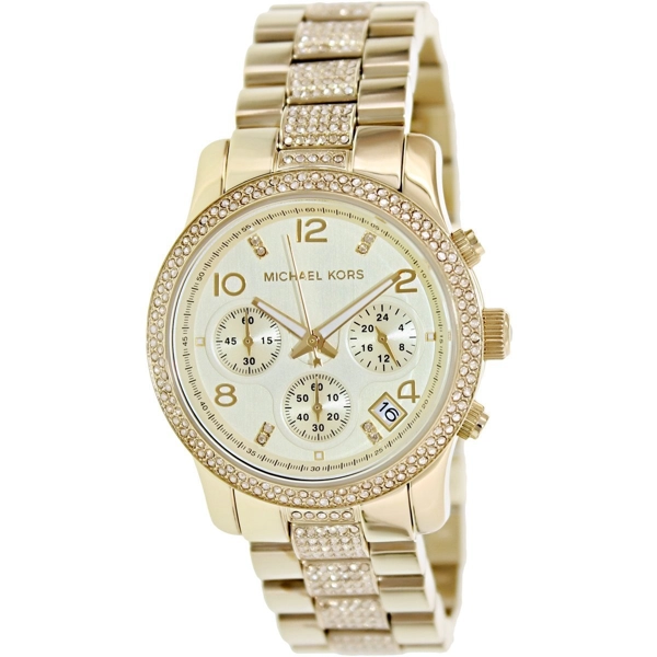 Michael Kors MK5826 Runway Crystal Glitz Gold Tone Dial Ladies Watch