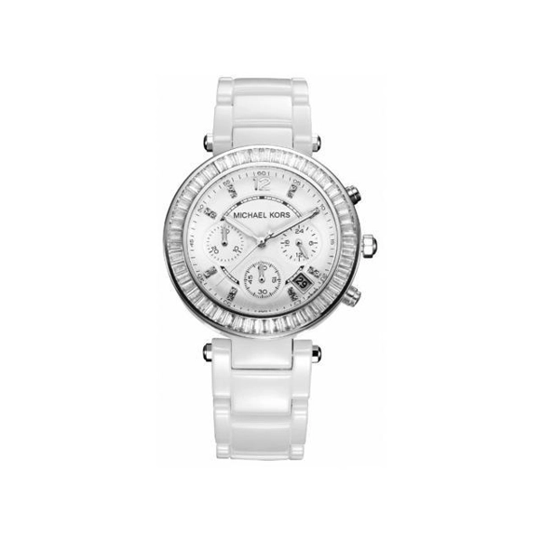 Michael Kors MK5848 Parker White Glitz Ceramic Ladies Watch