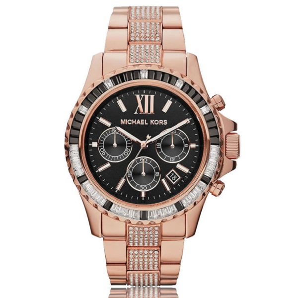 Michael Kors MK5875 Everest Black Dial Rose Gold Tone Ladies Watch