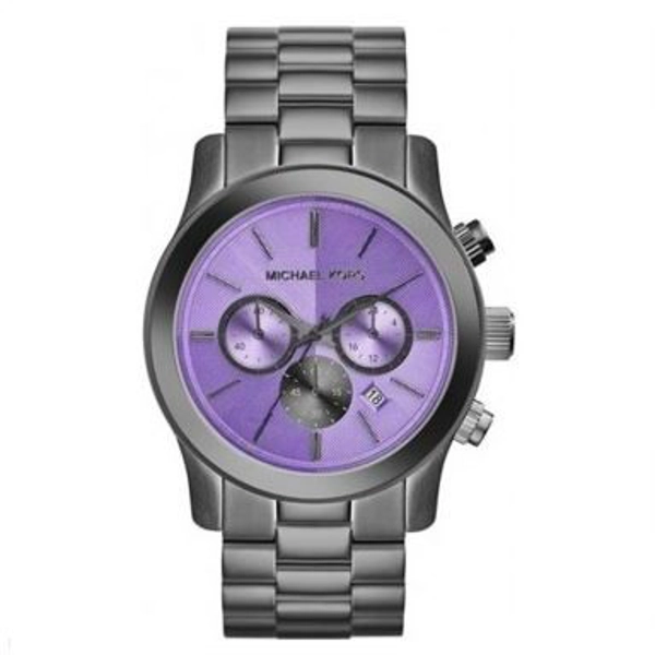 Michael Kors MK5954 Oversize Runway Gunmetal Violet Dial Unisex Watch