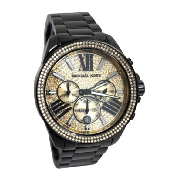 Michael Kors MK5961 Wren Crystal Glitz Pave Dial Black Ladies Watch