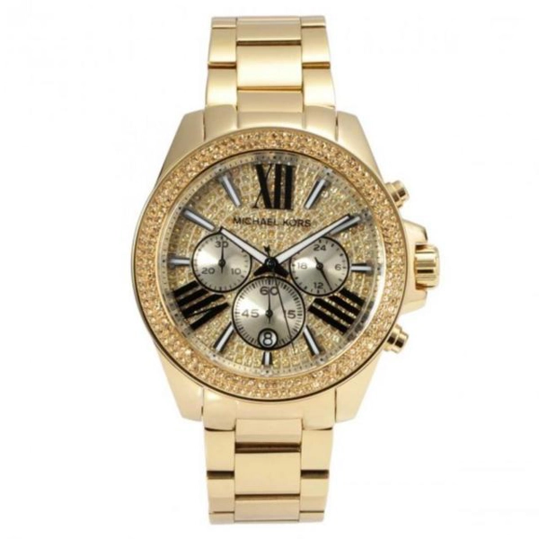Michael Kors MK6095 Wren Crystal Gold Glitz Dial Ladies Watch