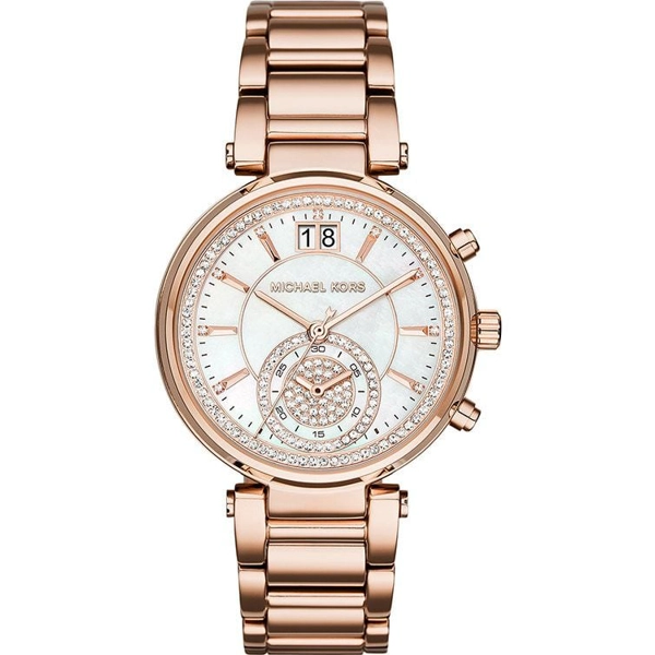 Michael Kors MK6282 Sawyer White Dial Rose Gold Tone Ladies Watch