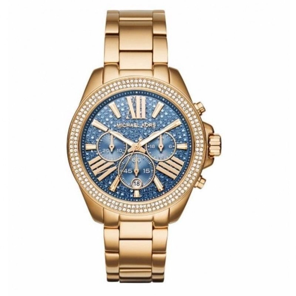 Michael Kors MK6291 Wren Blue Crystal Pave Gold Tone Ladies Watch