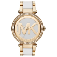 Michael Kors MK6313 Parker Gold Tone White Ace..
