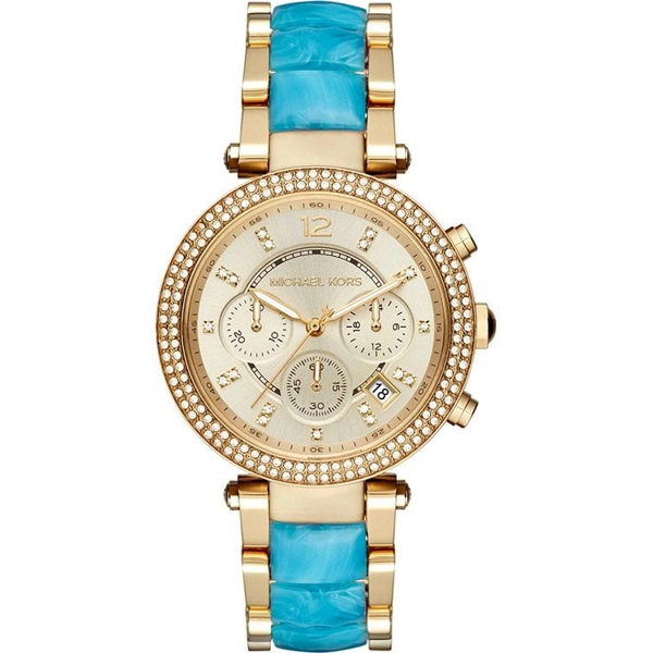 Michael Kors MK6364 Parker Two Tone Crystal Steel Acetate Ladies Watch