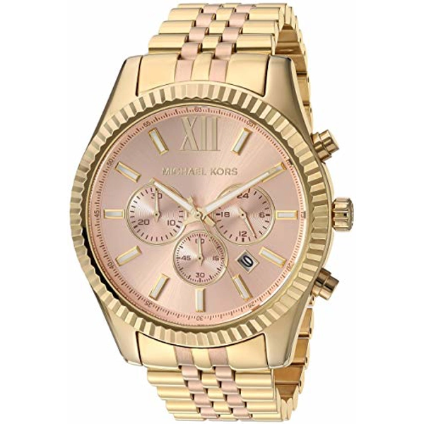Michael Kors MK6473 Two Tone Lexington Rose Gold Dial Ladies Watch