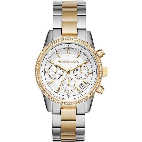 Michael Kors MK6474 Ritz Two Tone Crystal White Dial Ladies Watch