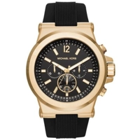 Michael Kors MK8445 Gold Tone Black Dial Rubbe..