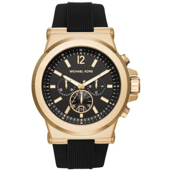 Michael Kors MK8445 Gold Tone Black Dial Rubber Strap Men’s Watch