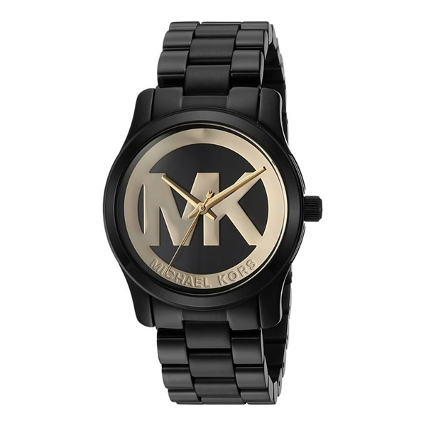 Michael Kors MK6057 Runway Black-Gold Dial Ion-Plated Ladies Watch