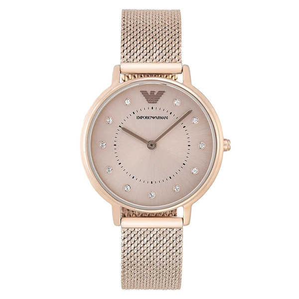 Emporio armani rose 2024 gold tone ladies watch