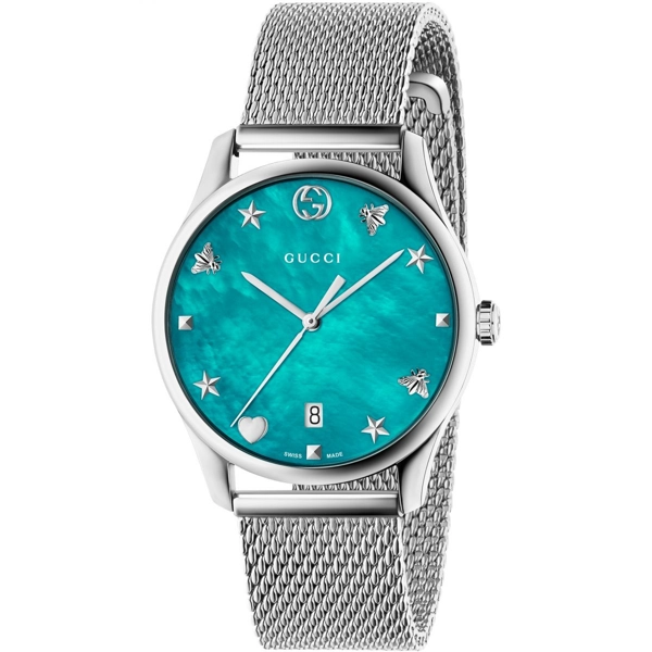 Gucci YA1264039 G-Timeless Turquiose Dial Stainless Steel Ladies Watch