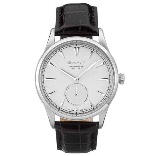 Gant W71001 Leather Strap Stainless Steel White Dial Gents Watch