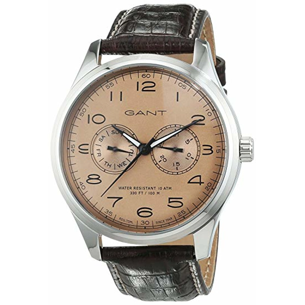 Gant W71602 Leather Strap Stainless Steel Brown Dial Gents Watch