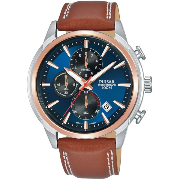 Pulsar PM3120X1 Navy Blue Dial Leather Strap Gents Watch