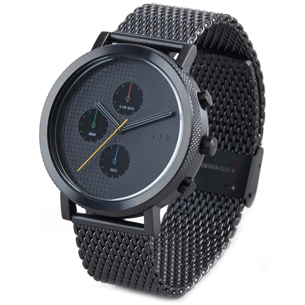 Hygge MSM2204BCBK Black Stainless Steel Quartz Mens Watch