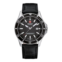 Swiss Military 06-4161.2.04.007 Black Dial Lea..