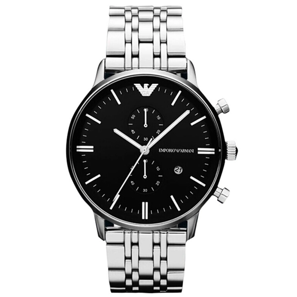 Armani AR80009 Black Dial Stainless Steel Strap Watch For Men