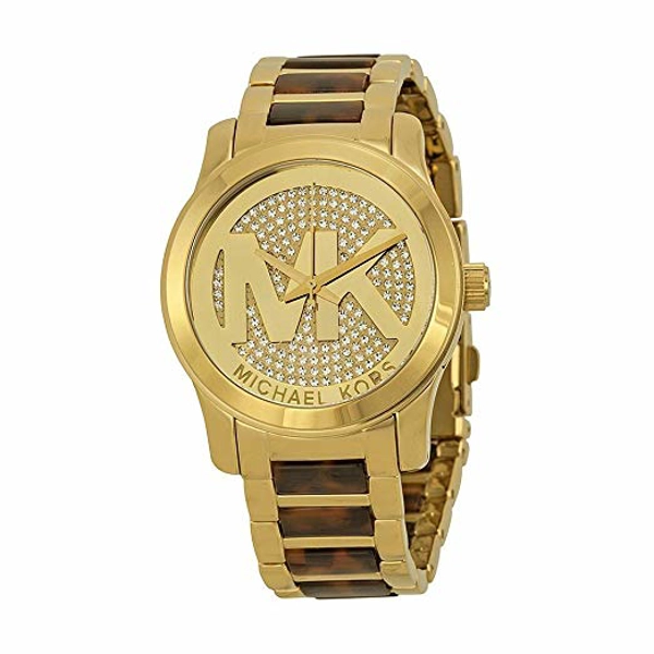Michael Kors Gold Dial Stainless Steel Strap Ladies Watch