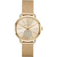 Michael Kors MK3844 Yellow Gold Dial Mesh Band..